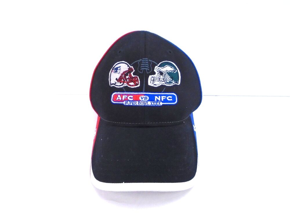 Reebok AFC Vs NFC Eagles Patriots NFL Super Bowl XXXIX Strapback Hat Cap